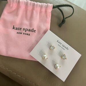Kate Spade Gold and Pearl Kids Earrings Set